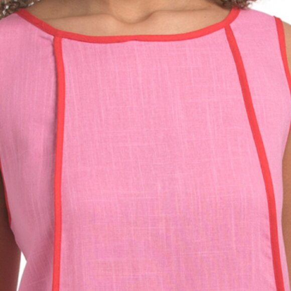 WHITE CLOSET Linen Blend Sleeveless Maxi Dress With Contrast Trim - Picture 3 of 3